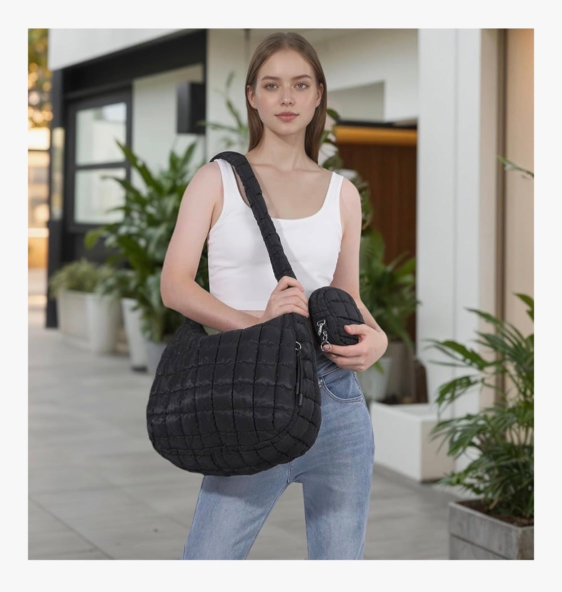 Bolso acolchado grande para mujer Oweisong