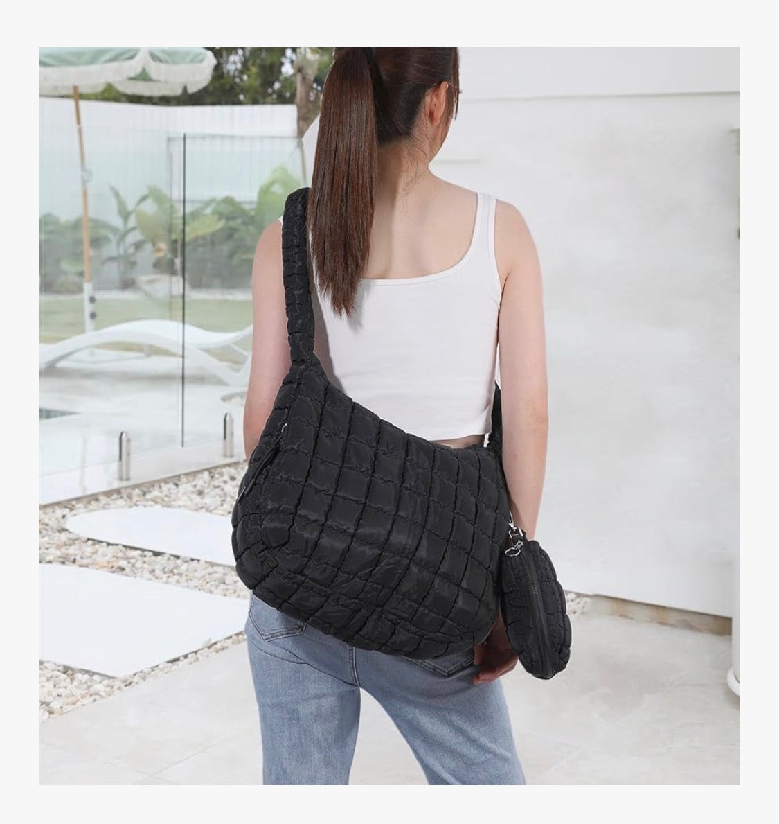 Bolso acolchado grande para mujer Oweisong