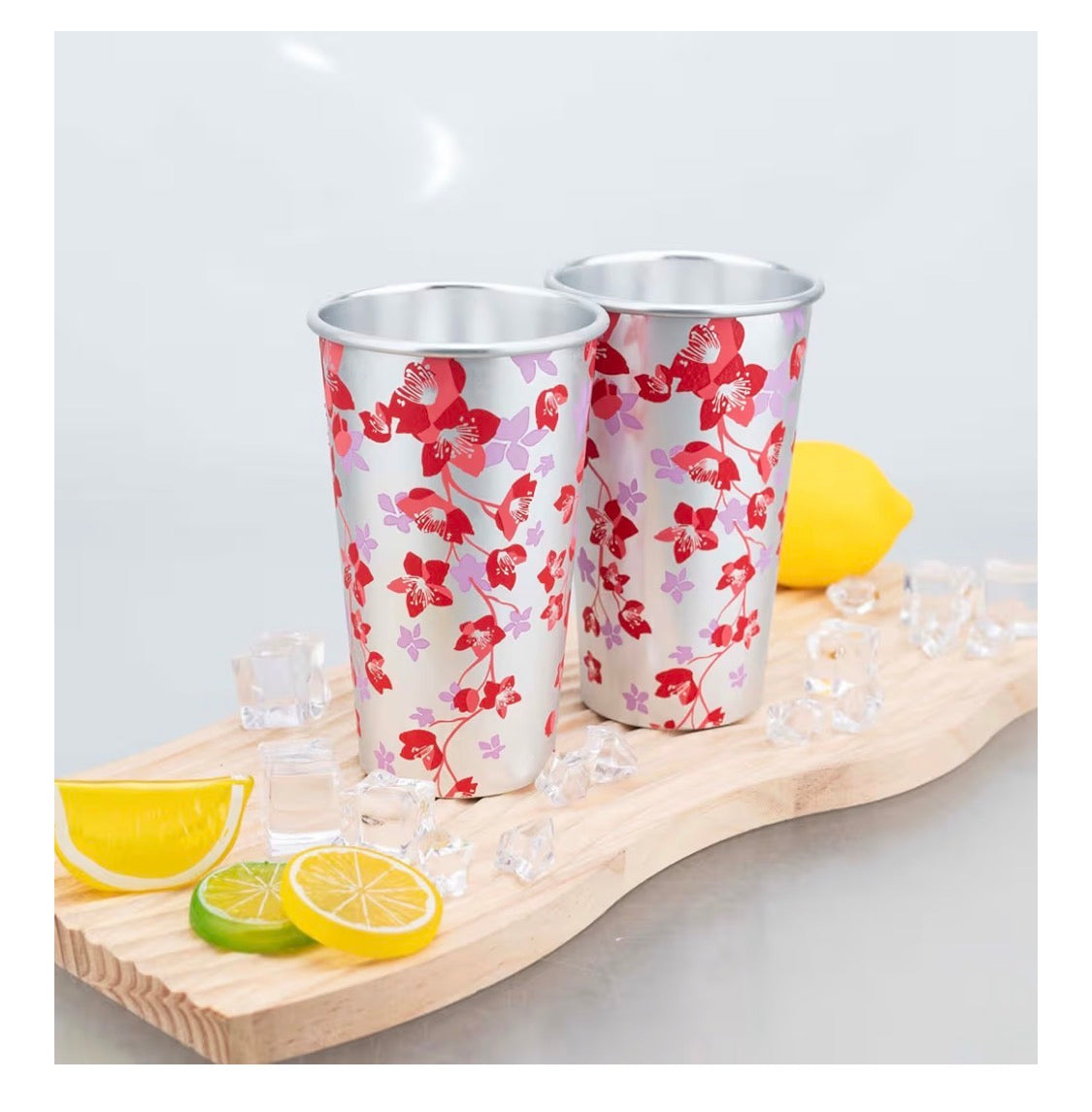 Juego de vasos de aluminio que cambian de color (seis unidades)