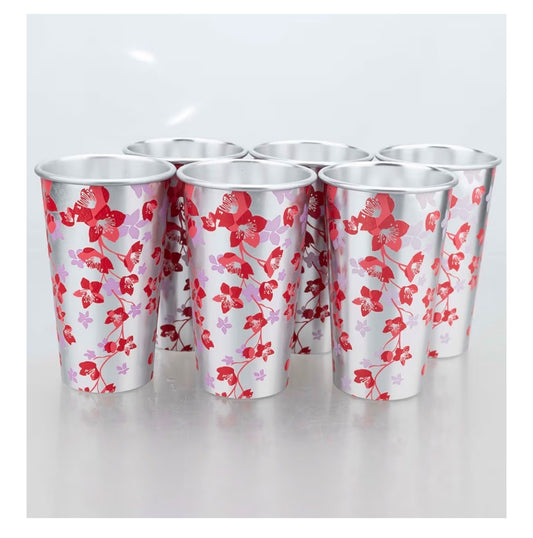 Juego de vasos de aluminio que cambian de color (seis unidades)