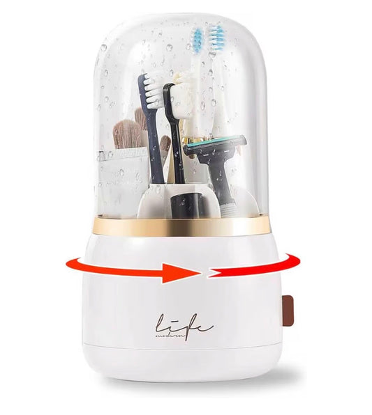 Soportes para cepillos de dientes en baños con cubierta giratorios de 7 ranuras