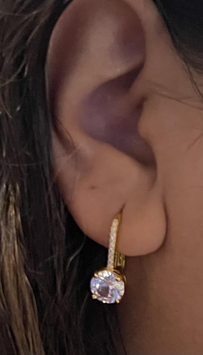 Pendientes de Moissanita KRKC, diamante creado en laboratorio de 1.0ct-2.0ct, chapados en oro 14k