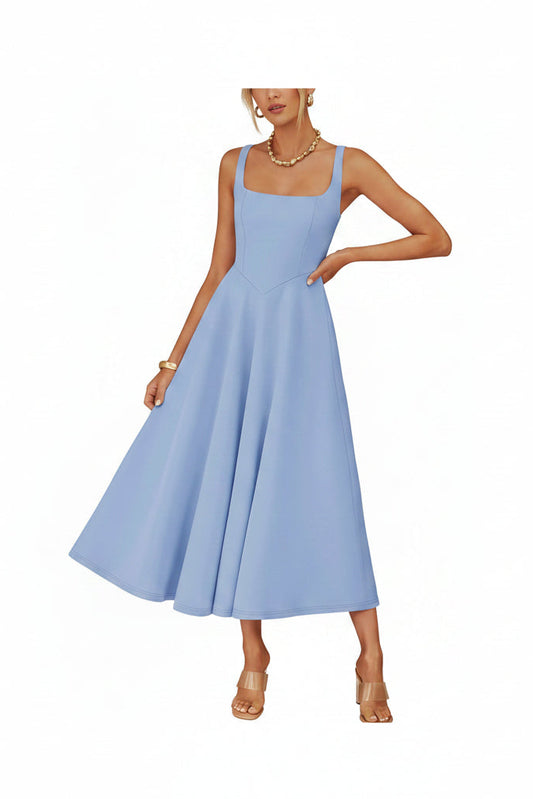 Vestido Midi Corte A Elegante Para EVentos Formales - Talla L
