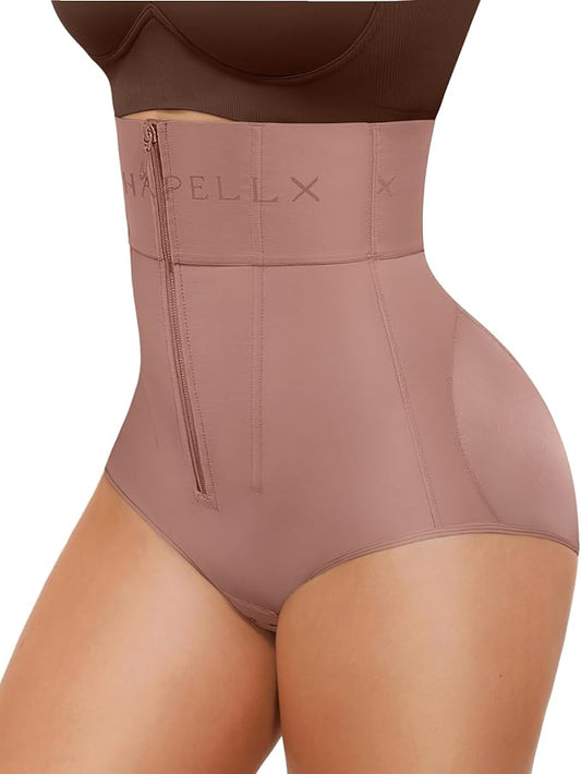 Faja para control abdominal con banda ancha, cintura alta para moldear el cuerpo SHAPELLX (Talla S)