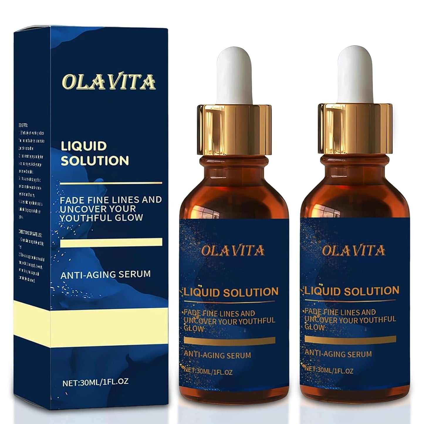OLAVITA Liquid Solution Sérum Antienvejecimiento, Vitamina C Hidratante para el Cuidado de la Piel,