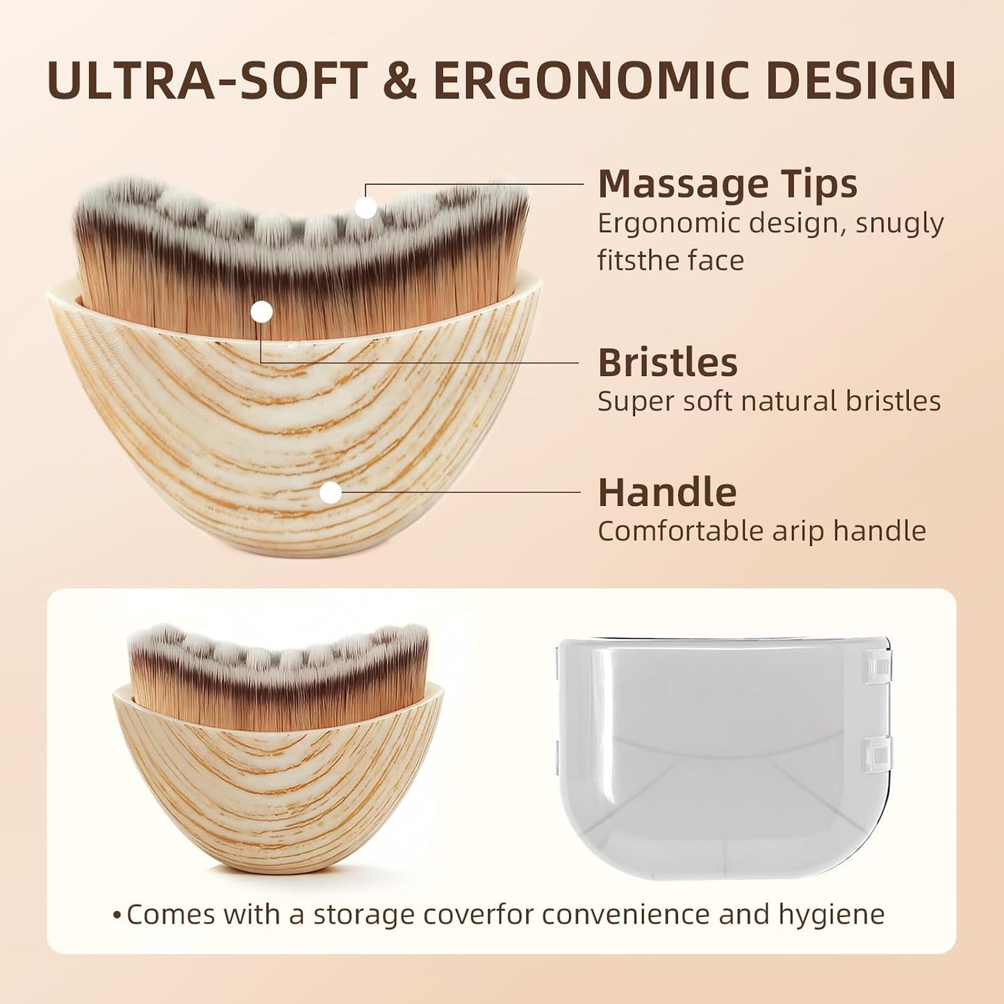 Masajeador de drenaje linfático facial con diseño ergonómico