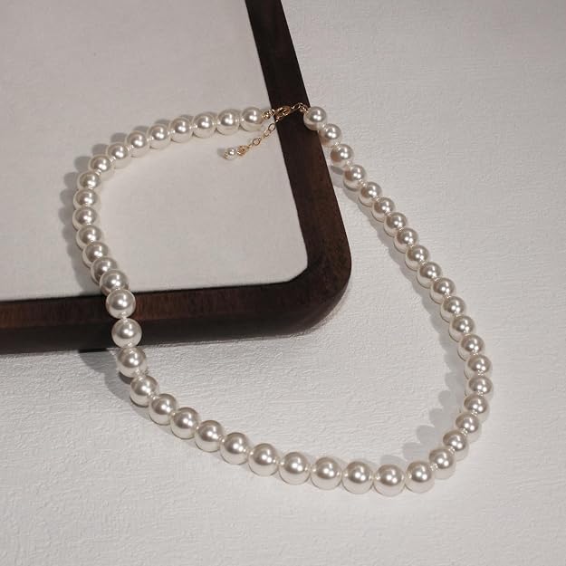 Collar de perlas simuladas de 8mm