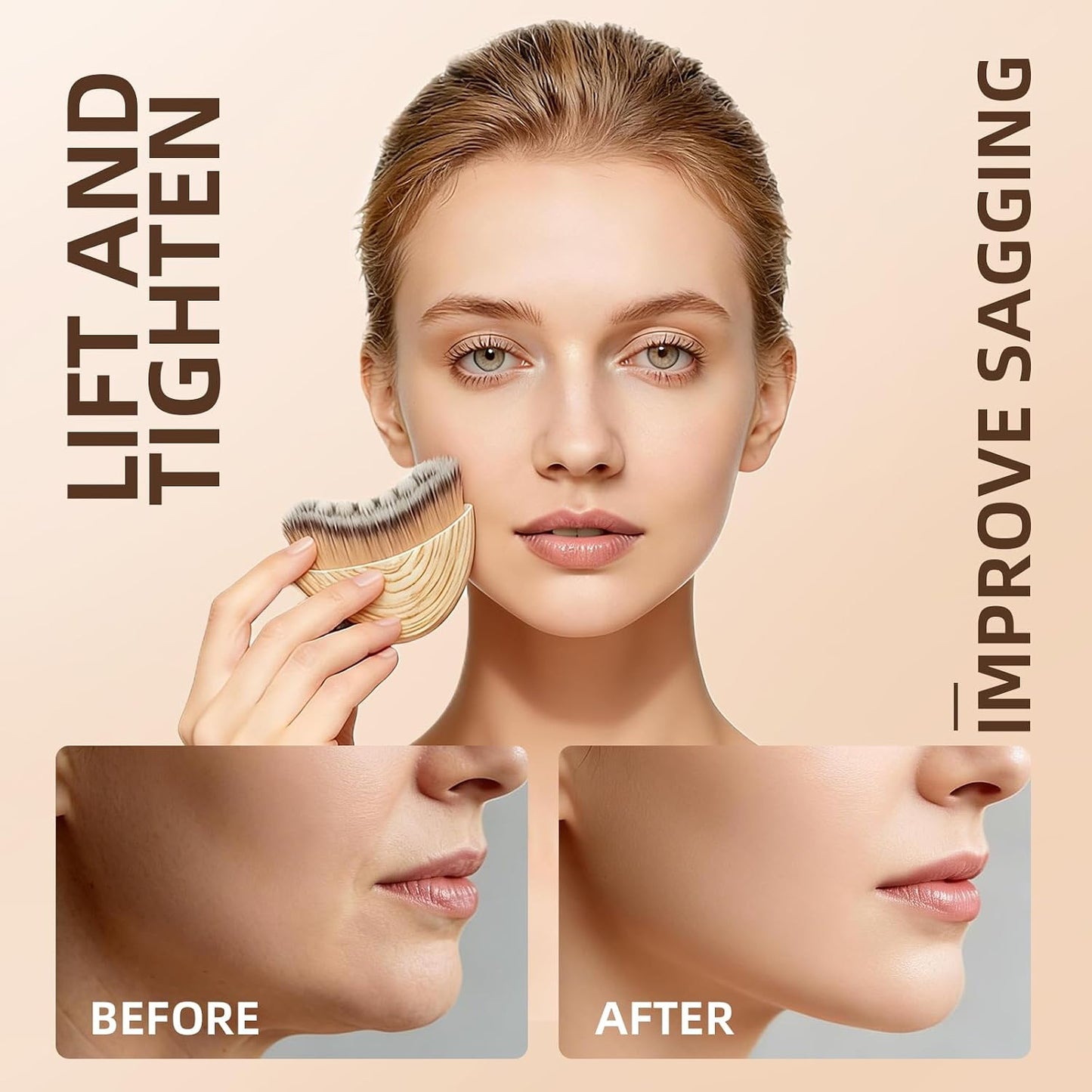 Masajeador de drenaje linfático facial con diseño ergonómico