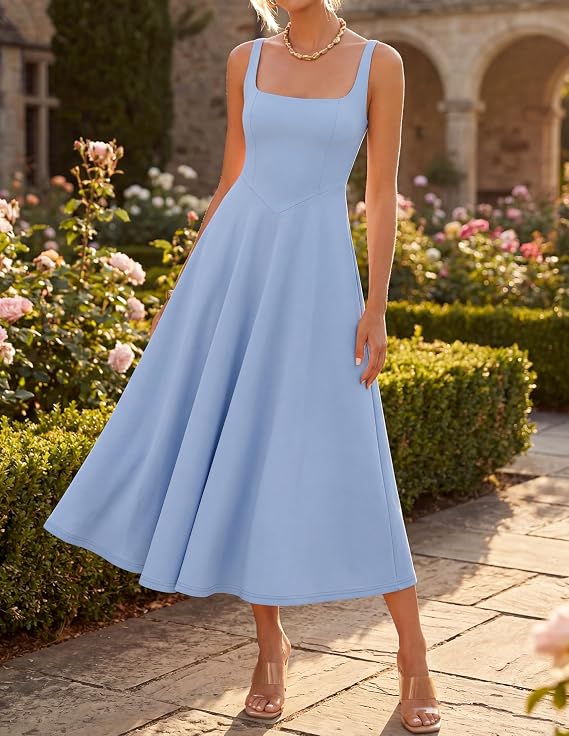 Vestido Midi Corte A Elegante Para EVentos Formales - Talla L