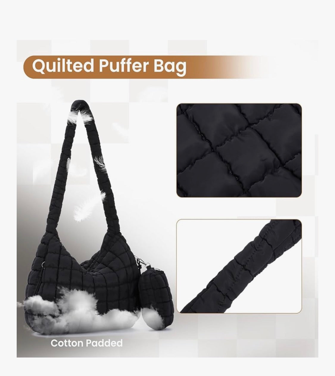 Bolso acolchado grande para mujer Oweisong