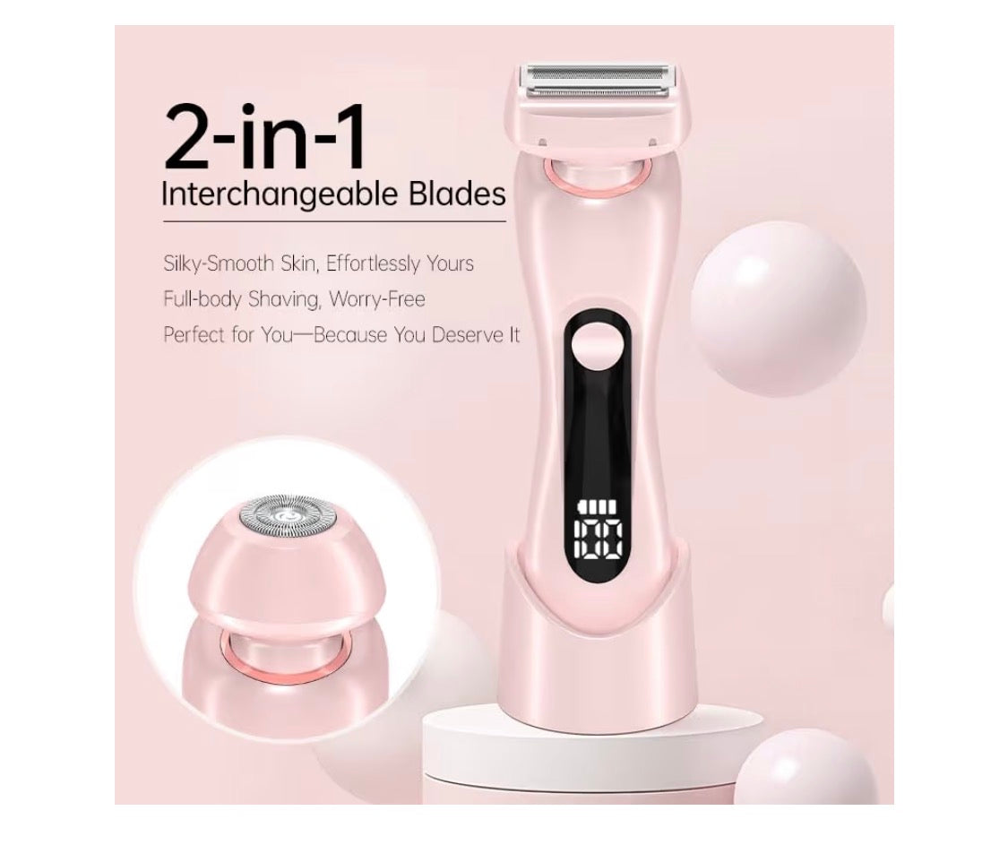 Afeitadora eléctrica y recortadora de pelo corporal para mujer