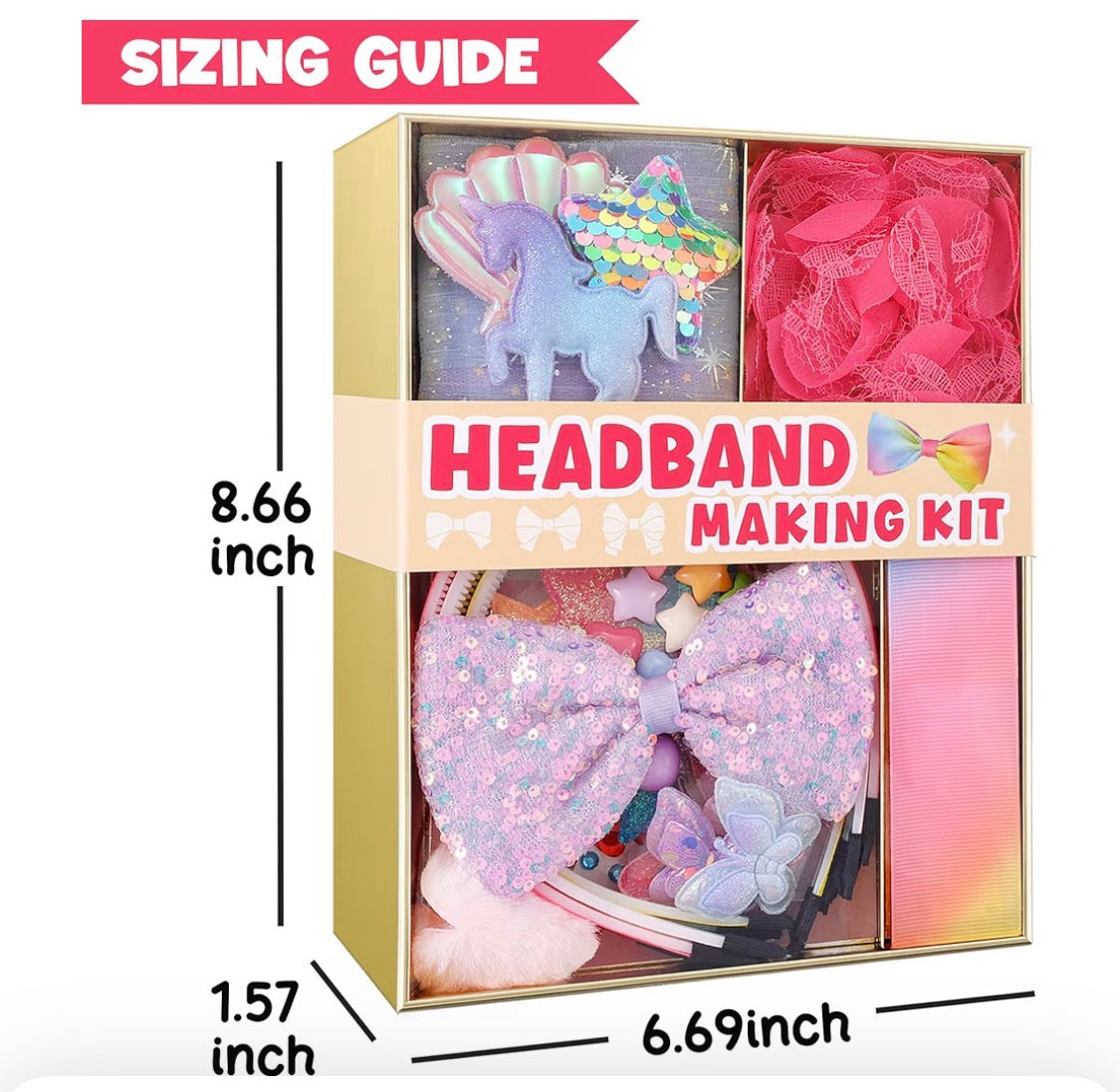 Yasest Kit de manualidades para niñas - Kit de hacer diademas DIY accesorios para cabello 89 piezas