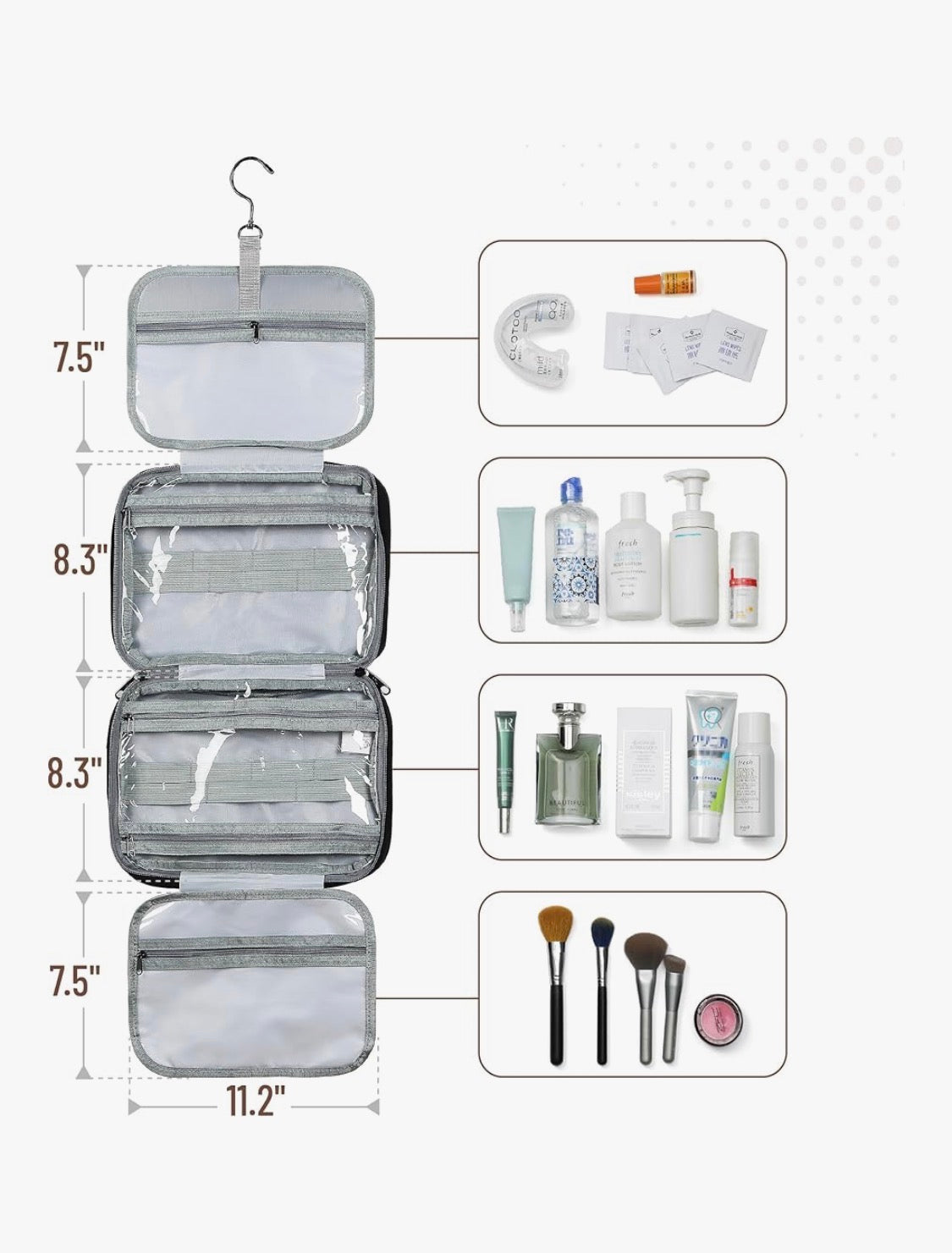 Ms. Pen - bolsa organizadora de maquillaje para artículos de aseo con gancho colgante, resistente al agua