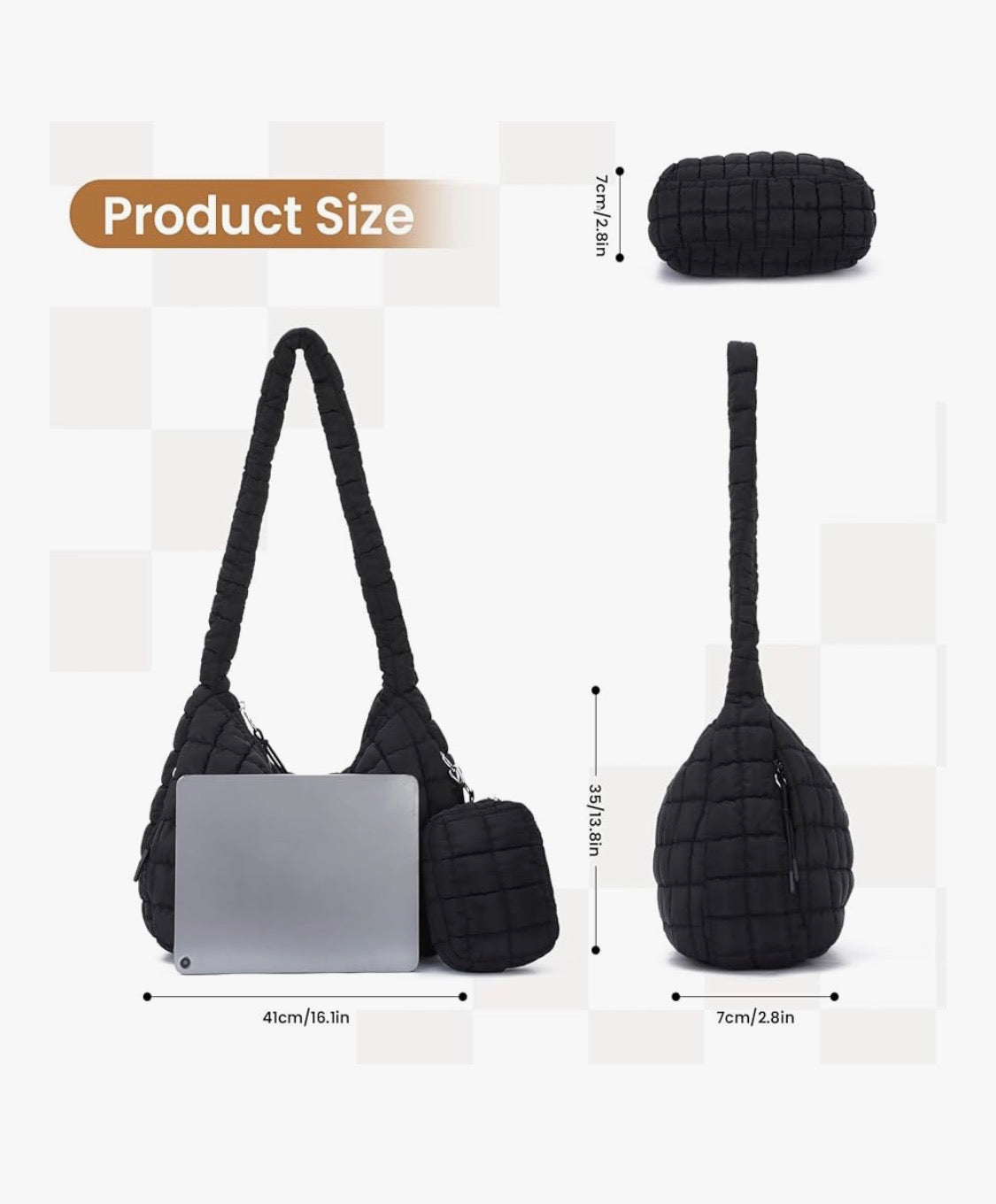 Bolso acolchado grande para mujer Oweisong