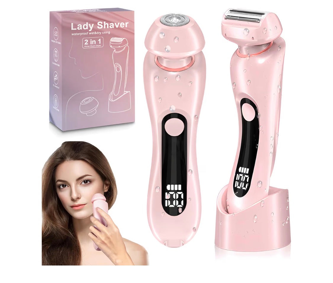 Afeitadora eléctrica y recortadora de pelo corporal para mujer