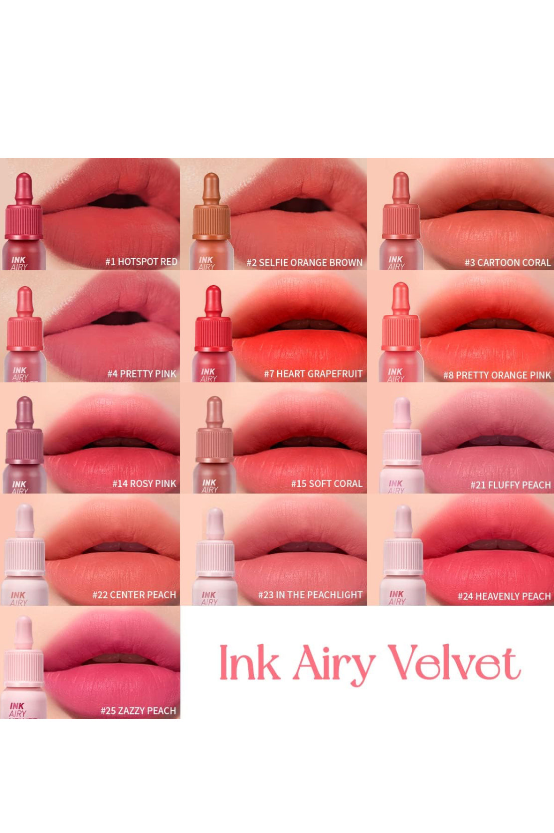 Tinta de Labios PERIPERA INK Velvet & Airy Velvet